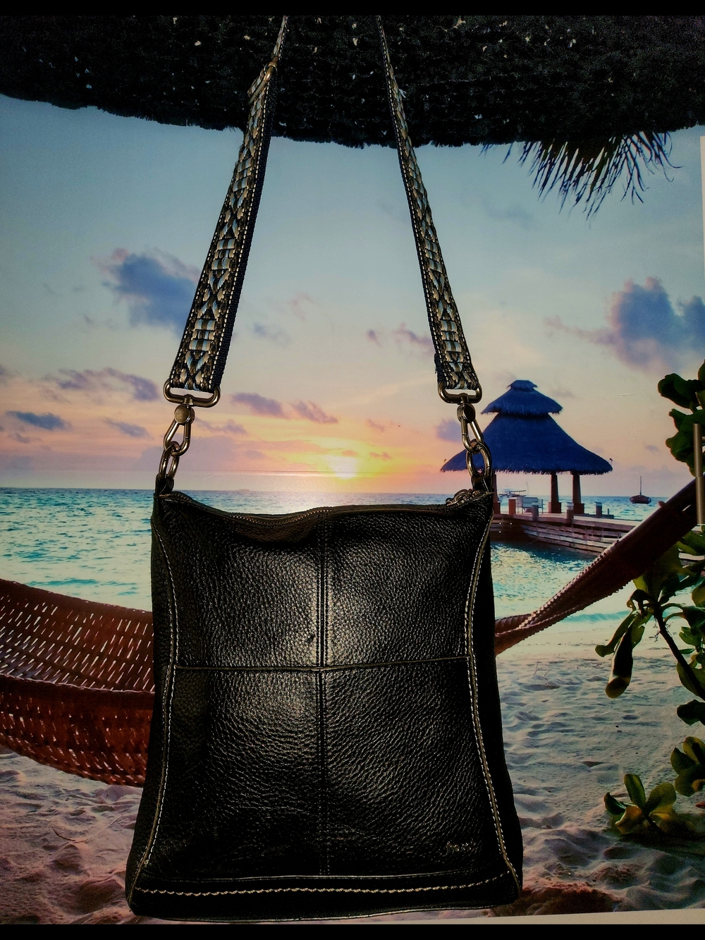 THE SAK LUCIA PEBBLED LEATHER Crossbody Bag with Braided Strap